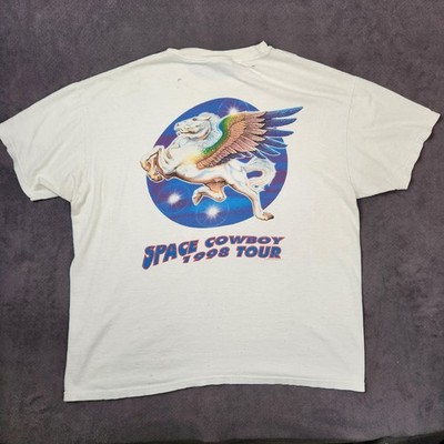 Vintage Steve Miller Band Shirt Mens XL White Space Cowboy 1998 Tour Pegasus 90s