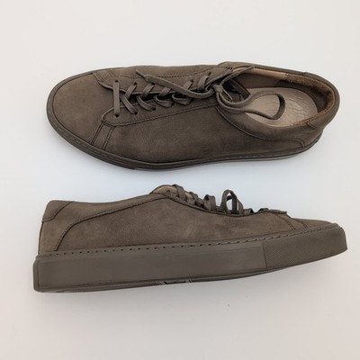 KOIO Capri Mens EU 41 Dark Taupe Suede Leather Low Top Sneakers Made in Italy
