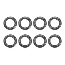 Spring O Rings, 8Pcs 0.8 Inch Metal Round Clips Keychain, Black