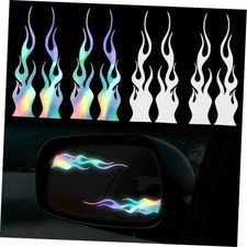 8pcs Flame Reflective Sticker for Bikes, 5.9"X1.2" Flame Car Decals, Sports