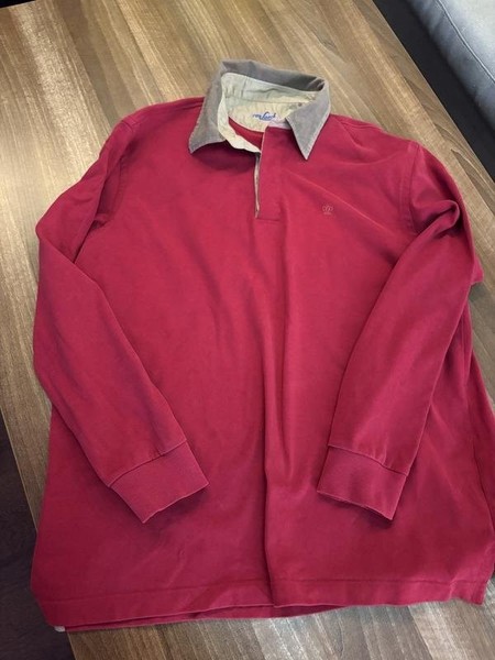 Men Van Laack Sweater Burgundy Cotton 42 / XL