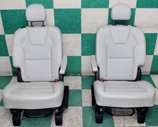 21 Telluride Gray Leather Rear Back Captains Second Row Bucket Seats Pair 2x Oe