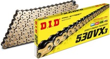 Cadena de oro para motocicletas D.I.D 530VX3G150ZB - 150 eslabones, alta rigidez