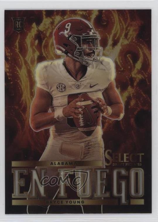 2023 Panini Select Draft Picks En Fuego Silver Prizm Bryce Young Rookie RC 1u6