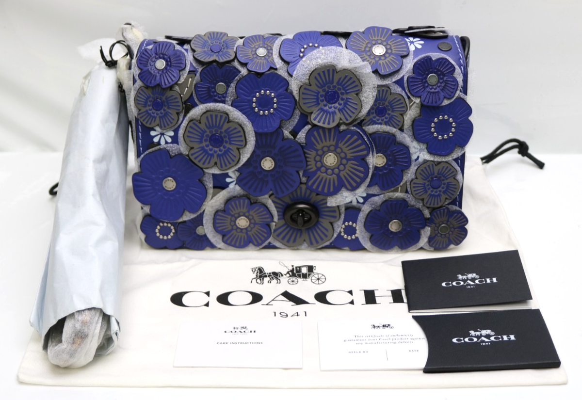 COACH 1941 Boutique Tea Rose Applique DINKY 24 Crossbody Leather