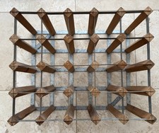 Cranville Wine Rack Storage 25  Bottle, Pine Wood and Metal Wine Rack Assembled