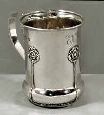 English Sterling Silver HAND CRAFTED Mug 1913 EDWARD E. JONES