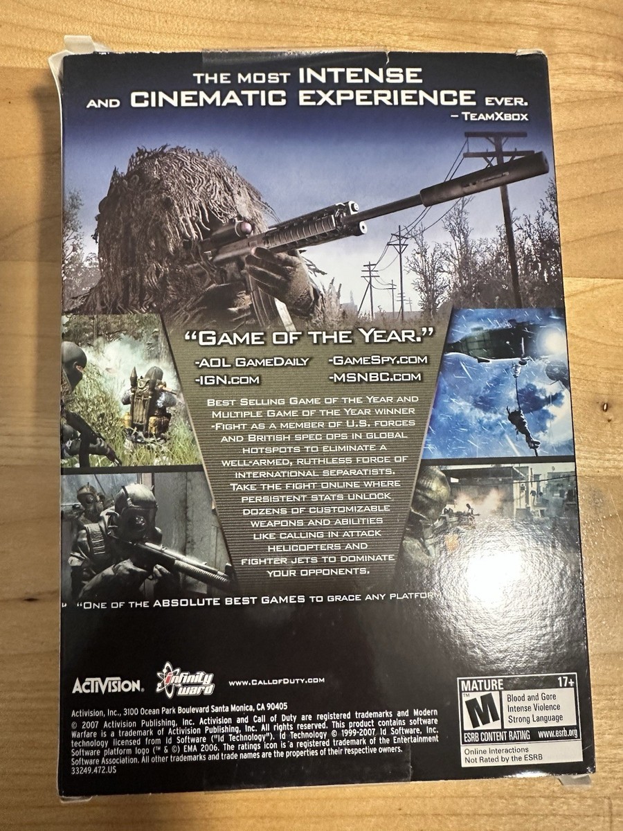 Call of Duty 4 Modern Warfare GOTY PC Big Box Game of the Year +