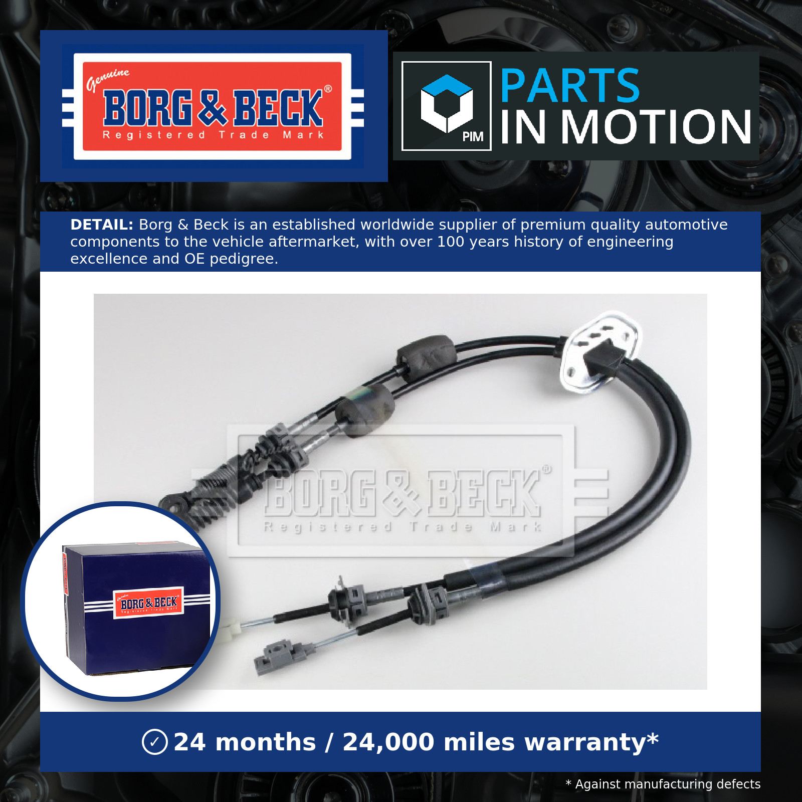 Gear Change Cable BKG1263 Borg & Beck 43794A6300 Genuine Top Quality Guaranteed