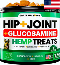 Hemp Hip and Joint Supplement for Dogs - Glucosamine for Dogs - 170 Joint Pain R