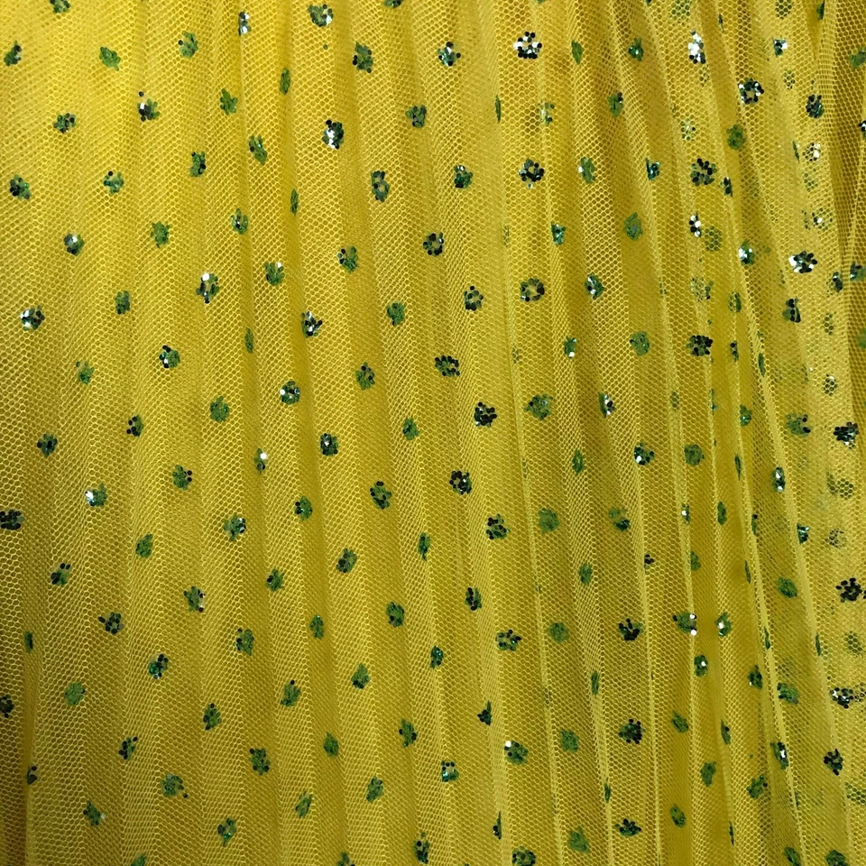 NUEVO CON ETIQUETAS J.Crew Falda Midi de Tul Línea A en Azul Limón Brillo Punto Plisado Falda talla 00 Foto 4 de 4