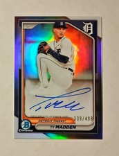 Ty Madden 2024 Bowman Chrome AUTO REFRACTOR 339/499 Tigers CPA-TM Raw RC q6