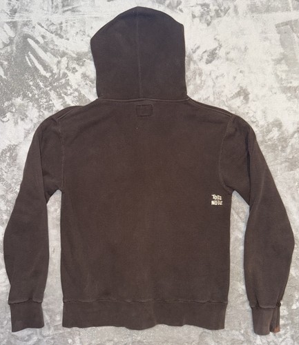 Toes On the Nose Hoodie Waffle Knit Full Zip Sherpa Lined Surf Brown Medium - Picture 11 of 22