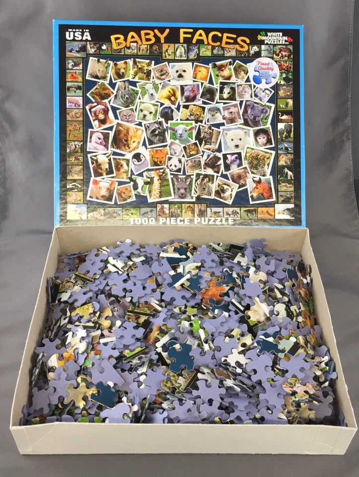 White Mountain "BABY FACES" 1000 Piece Jigsaw Puzzle (2011) COMPLETE - RARE! - Image 4 of 4