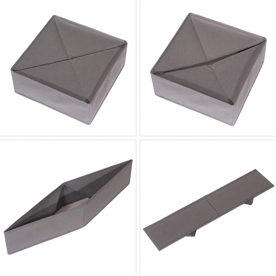 9 Pack Foldable Cloth Storage Box Closet Dresser Drawer Organizer Fabric Bask... - Image 3 of 4
