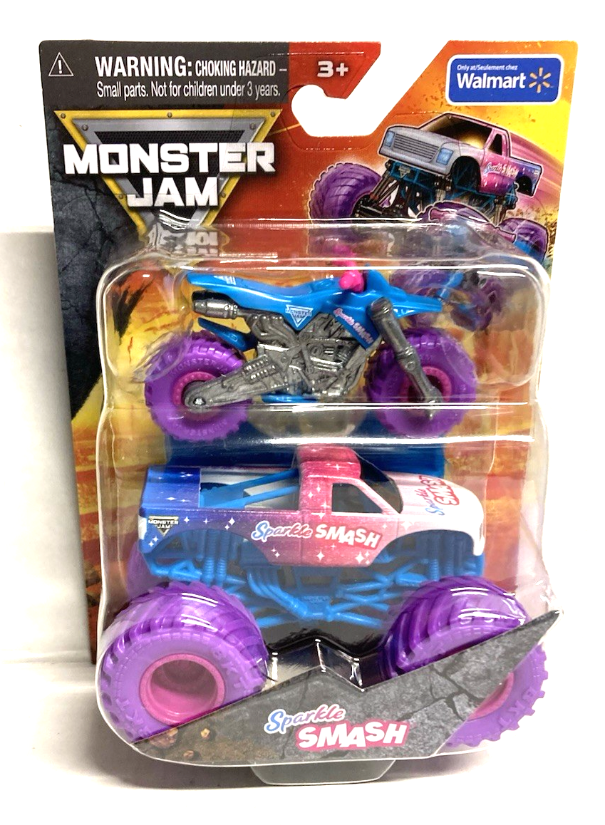 MONSTER JAM 2026 SPARKLE SMASH & DIRT BIKE VEHICLE 2 PACK 1:64 | eBay