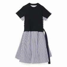 USED SACAI (SACAI) DOCKING DRESS, STRIPED PATTERN, RETAIL PRICE ¥169,000, UNUS