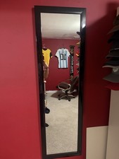 Vertical Mirror Framed With Hooks