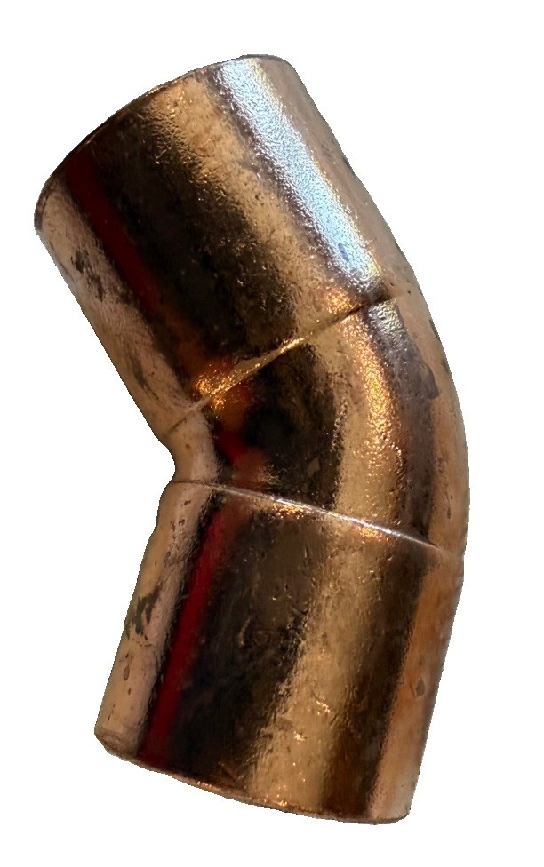 3/4" Wrot Copper 45 Degree Solder Elbow Fitting CXC Plumbing   Bulk Discount