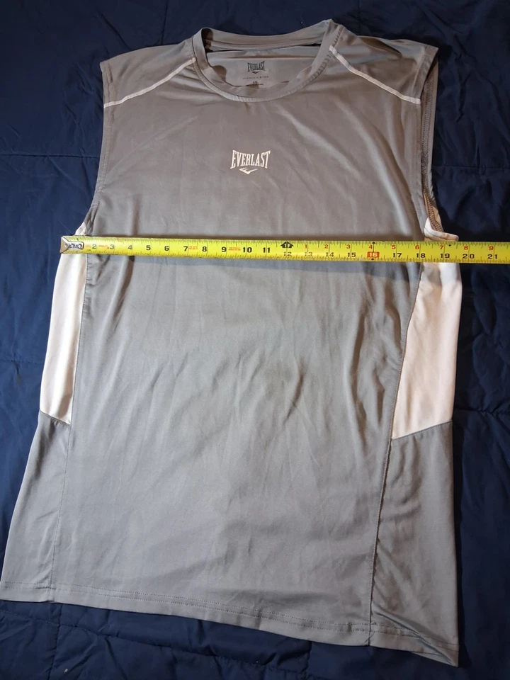 Camisa masculina Everlast sem mangas grande cinza treino crossfit corrida desempenho - Imagem 2 de 4