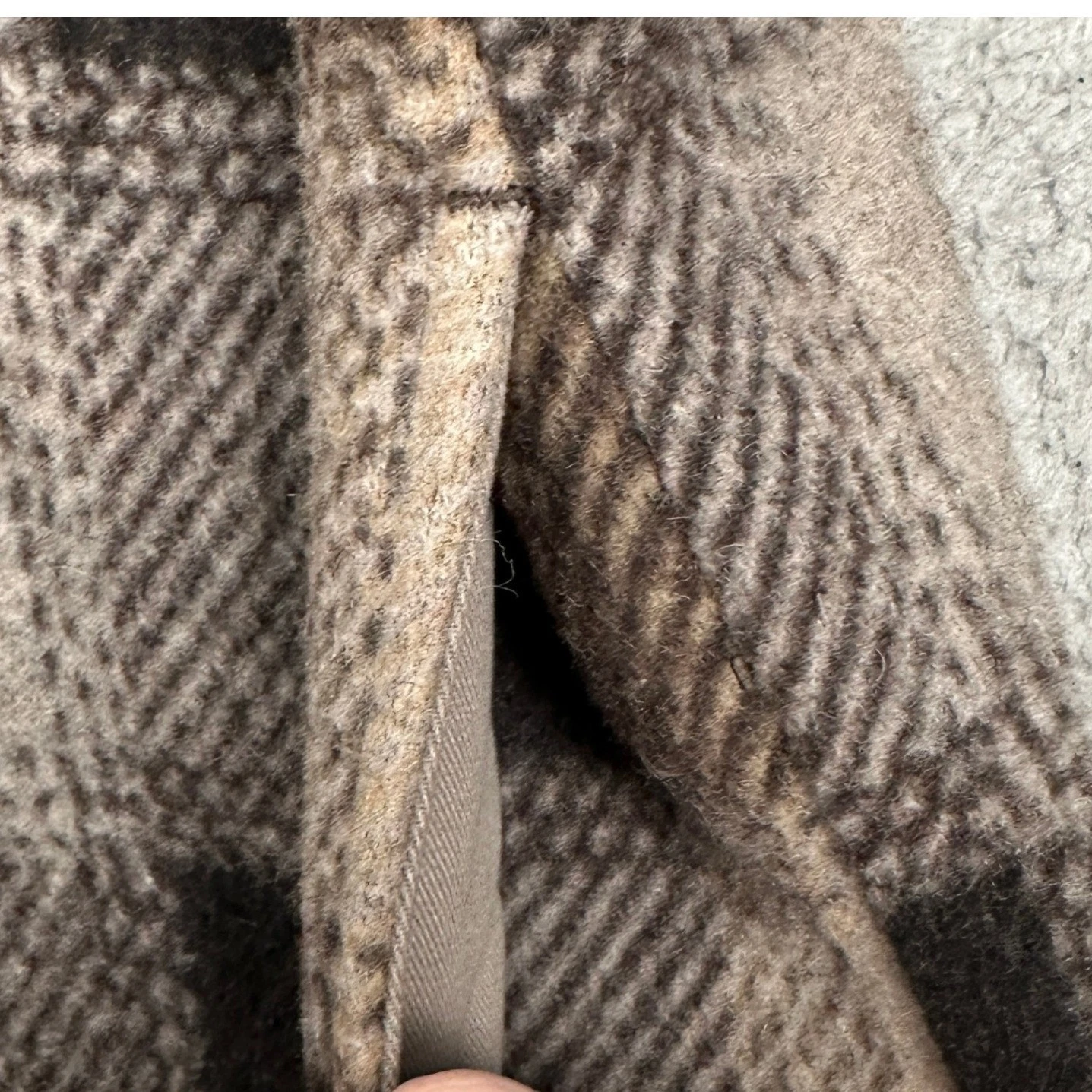 Banana Republic Jacket Mens Medium Brown Plaid Wool Blend Full Zip Pockets EUC - product detail image 6