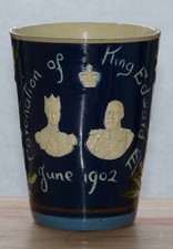 SOUTH DEVON POTTERY 1902 COMMEMORATIVE  EDWARD VII BEAKER BOROUGH OF SHAFTESBURY