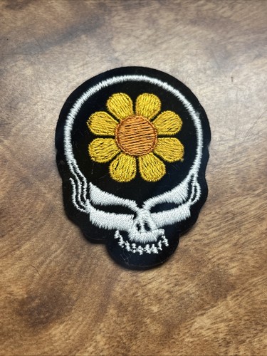 GRATEFUL DEAD Flower IRON ON PATCH Jerry Garcia Orange Stealie Rare Vtg Felt