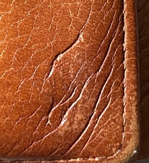 Cartera Polo Ralph Lauren para hombre triple marrón tostado cuero grano completo logotipo vintage Foto 2 de 4