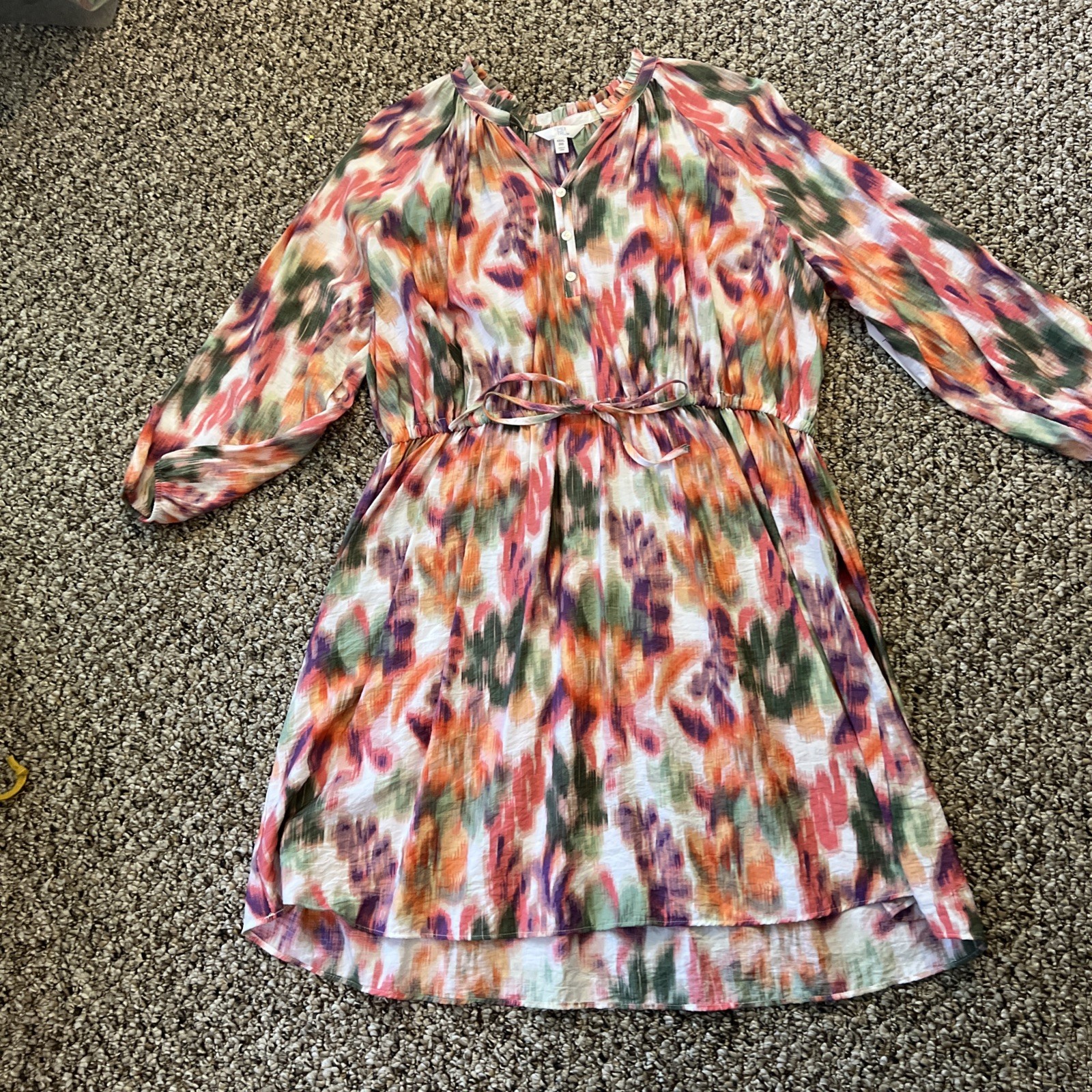Time and Tru Women's Long Sleeve Floral Print Dress Size XXXL 22
