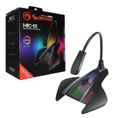 Marvo Scorpion MIC-01 Usb Rgb Led Black Gaming Microphone