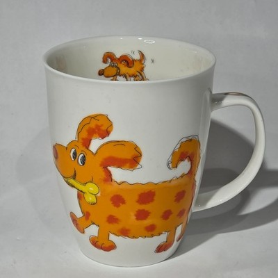 Dunoon Paws Jane Brookshaw Orange Dogs Mug Fine Bone China England EUC
