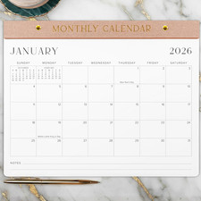 Aesthetic 2026-2027 Desk Calendar - Runs from January 2026 until July 2027 - Min