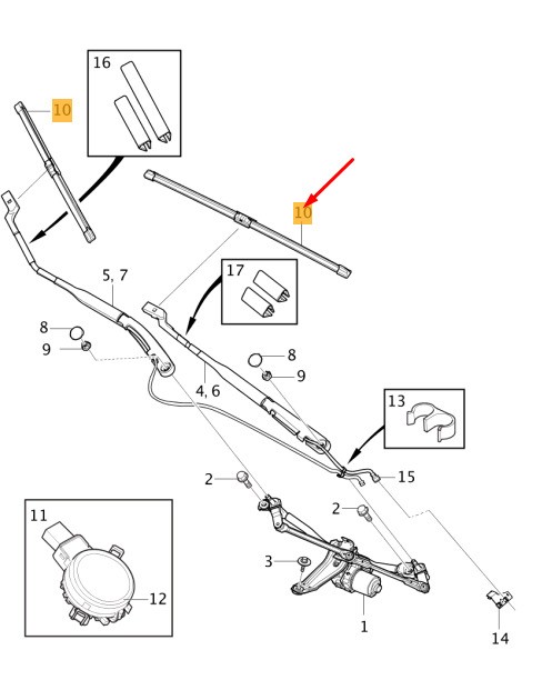 Volvo XC60 MK2 Genuine Front Wiper Refill Kit RHD 31693406