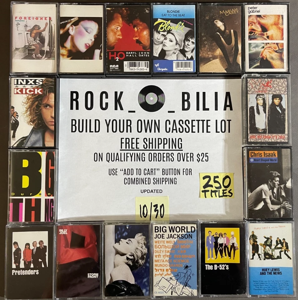 ALL $5 80's-90's ROCK POP BUY 5 & GET FREE SHIPPING BUILD YOUR CASSETTE TAPE LOT Foto 2 de 4