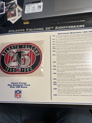 WILLABEE WARD ATLANTA FALCONS NFL GAME WORN 25TH ANNIVERSARY PATCH 1990