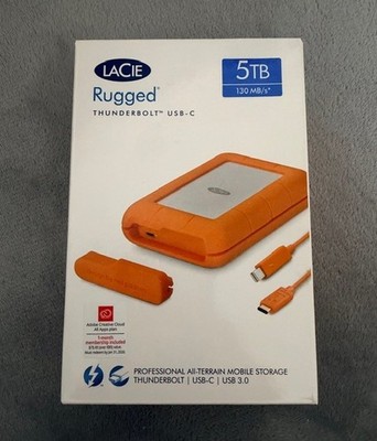 NEW LaCie Rugged USB-C 5TB Portable Hard Drive