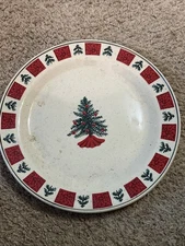 Folk Craft Holiday Homecoming Serving Platter 12" Stoneware Christmas Dishes