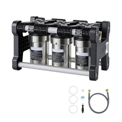 Uimoso RV Water Filtration System with 5 Micron 3-Stage Filter for Campers