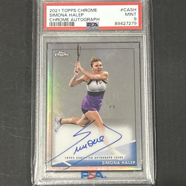 2021 Topps Chrome Tennis 🎾 Refractor #/50 Simona Halep Autograph PSA 9