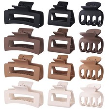 12 Pcs Hair Clips for Women 3 Styles Small Medium Large Claw Clips for Thin Thic