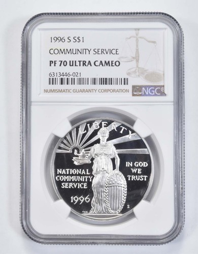 PF70 1996 S Community Service Commemorative Proof Silver Dollar NGC UCAM *5059