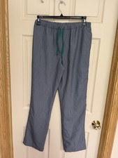Figs Pisco Basic Scrub Pants Gray Mens Medium Green Drawstring