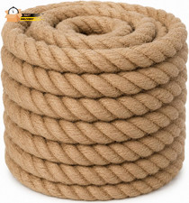 Twisted Manila Rope 2 Inch X 50 Feet Natural Jute Rope Heavy Duty Hemp Ropes