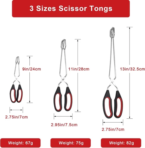 3 Stück Scherenzange Kochen Edelstahl Lebensmittelzange  - Bild 2 von 5