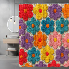Colorful Floral Fabric Shower Curtain - Cute  Fun Design