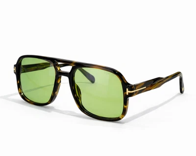 Tom Ford Falconer Gafas de sol TF884 Habana/Verde 60-18-140mm Con estuche Nuevo - Imagen 1 de 4
