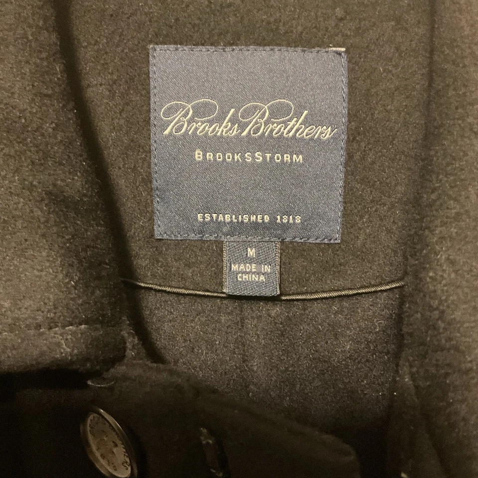 Brooks Brothers Loro Piana Sport Fabric Storm System Black Wool Coat Size Medium - Image 2 of 4