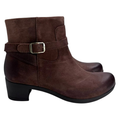 Dansko $180 Women's Cagney Distressed Brown Bootie Comfort Arch Support NEW