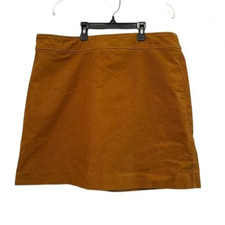 J. Crew Women's Lined Corduroy Mini Skirt Size 14 Camel Caramel EUC