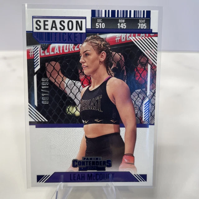 2025 Panini Contenders PFL Debut LEAH MCCOURT 001/199 !! Season Ticket#72 FOP